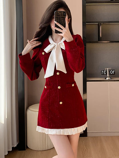Luxury Burgandy red Velvet Dress