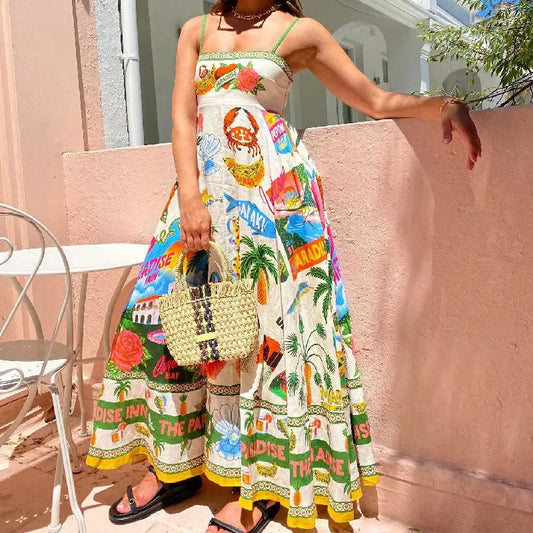 1 Graffiti multi Print summer Midi paradise