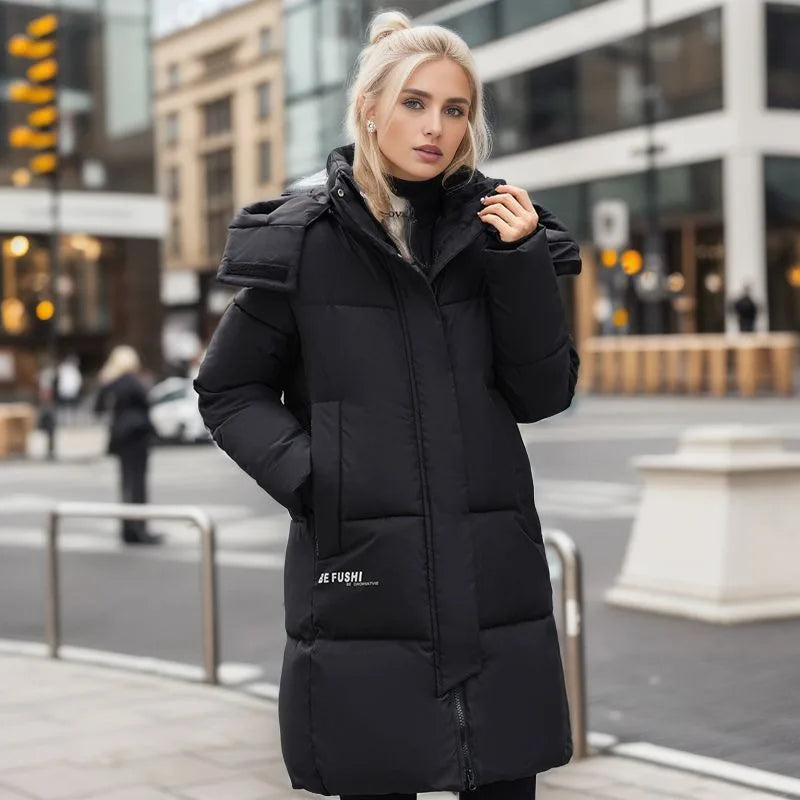 Elegant Overcoat Long Parkas Thick German Winter Designed in Italy