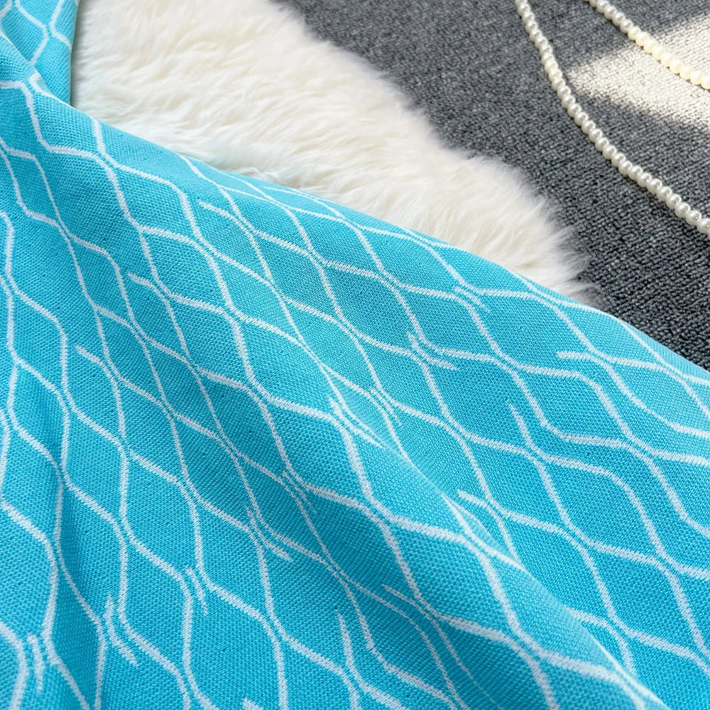 Maje Y2K Geometric Knitted Summer Dress