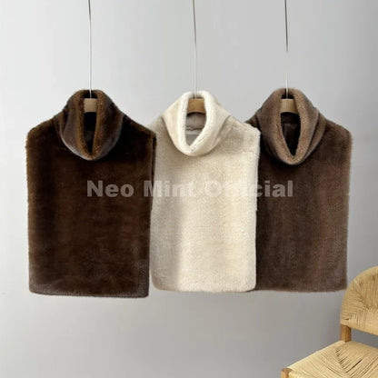 Vest Crop Top Autumn Winter Turtleneck Top