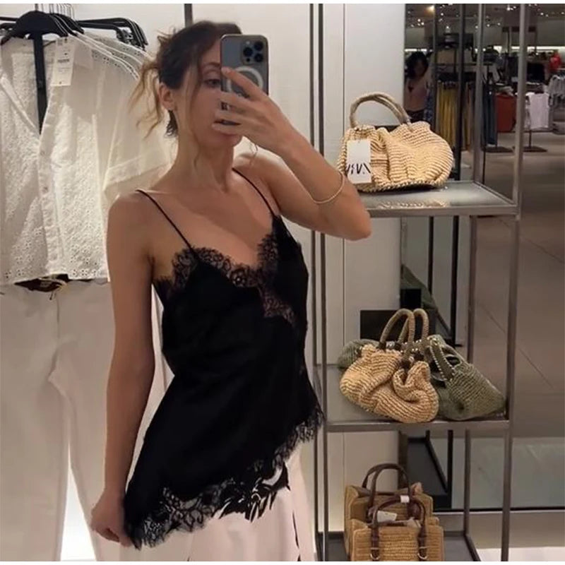 Lace Satin Cami Zara Vibes Top