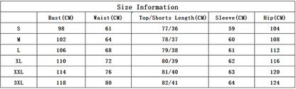 2 pcs set - Casual Wave Printed Satin & Shorts