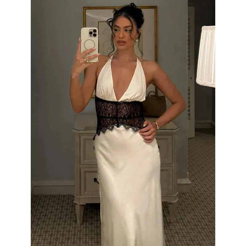 Summer Backless Halter Princess Dress