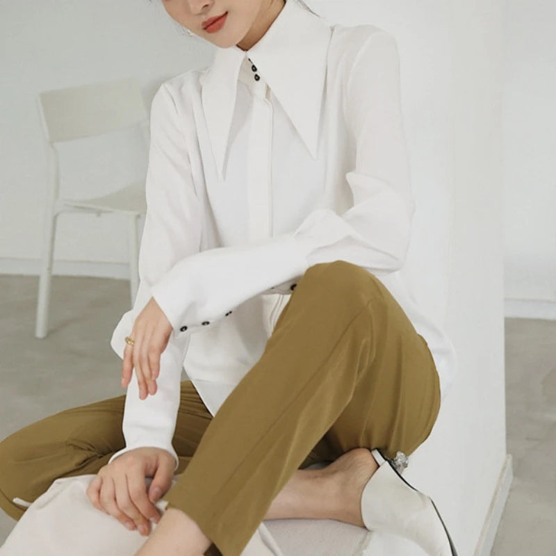 Stylish Elegant Turn Down Collar