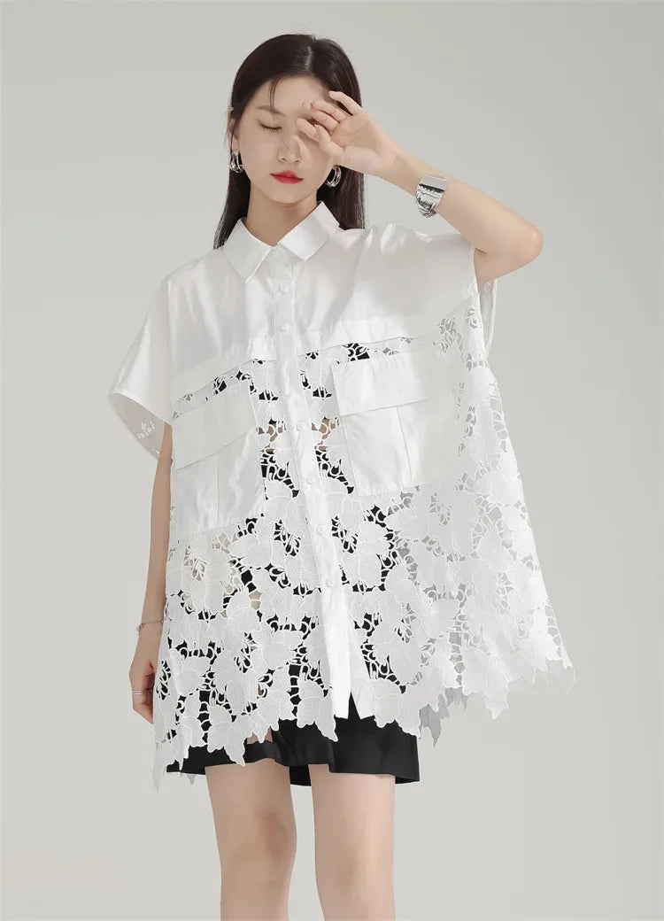 Lace Embroidery Shirt