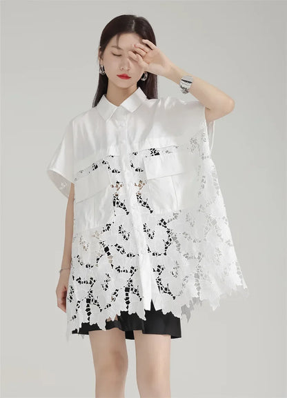 Lace Embroidery Shirt