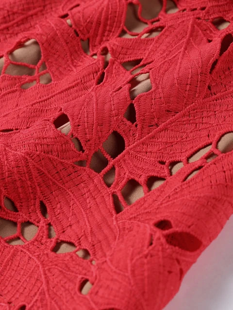 Lace Crochet Bow Tie Dress