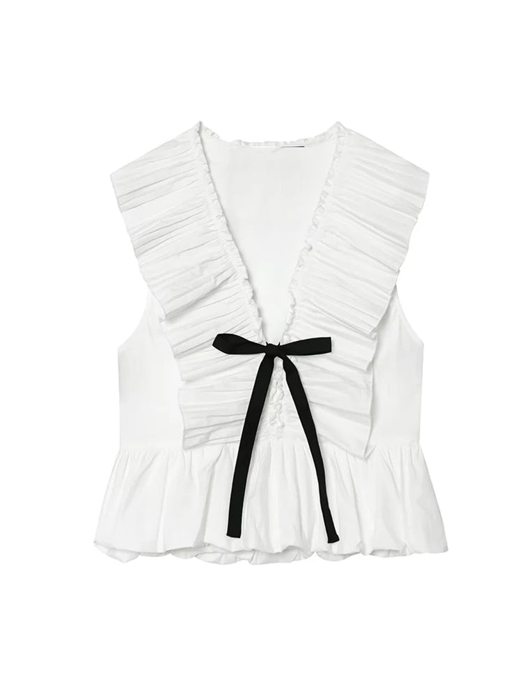 Zara frills Cotton Top