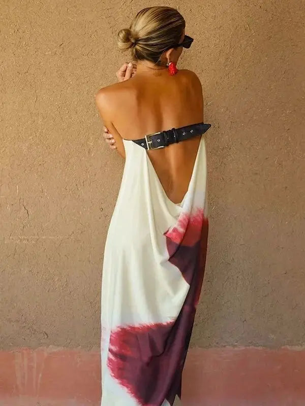 Backless Belted Dress