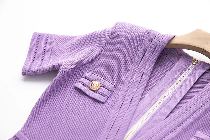 Lavender Gold Buttoned Mini