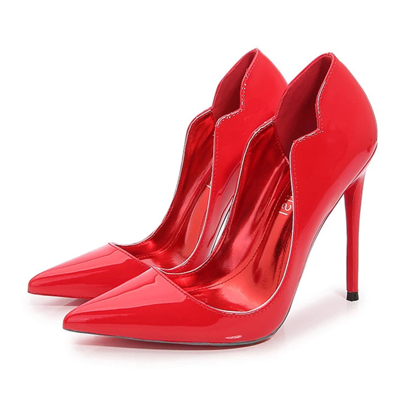 Pumps Stilettos Glossy Patent Side Heels Pumps