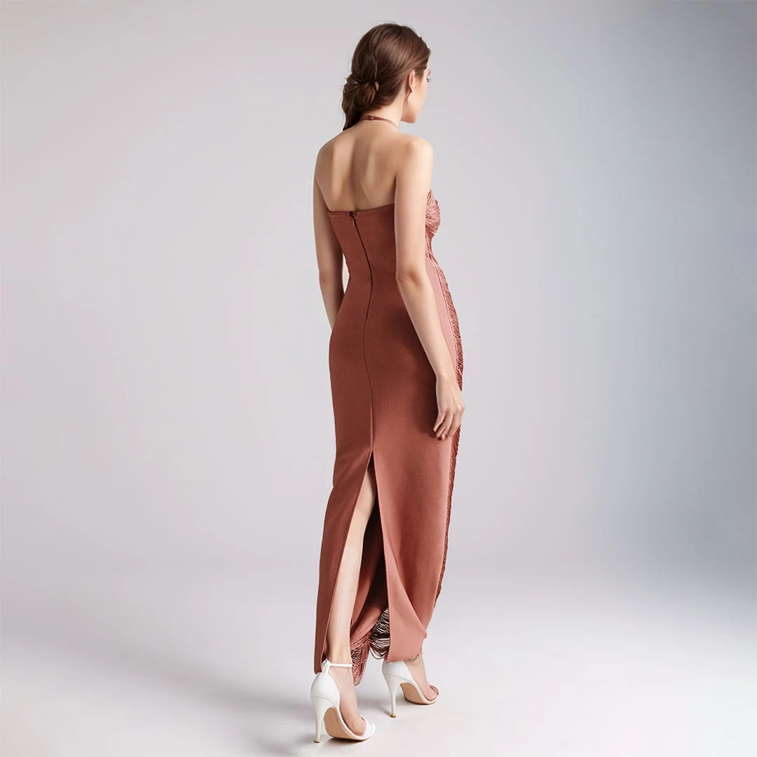 Celebrity Backless Halter Tassel cult gaia vibes