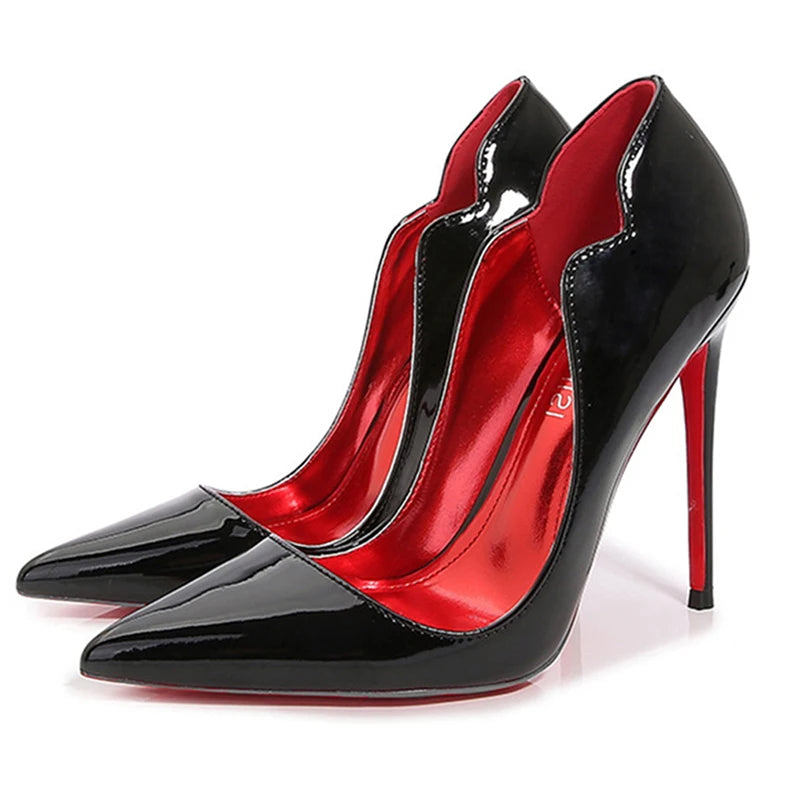 Pumps Stilettos Glossy Patent Side Heels Pumps