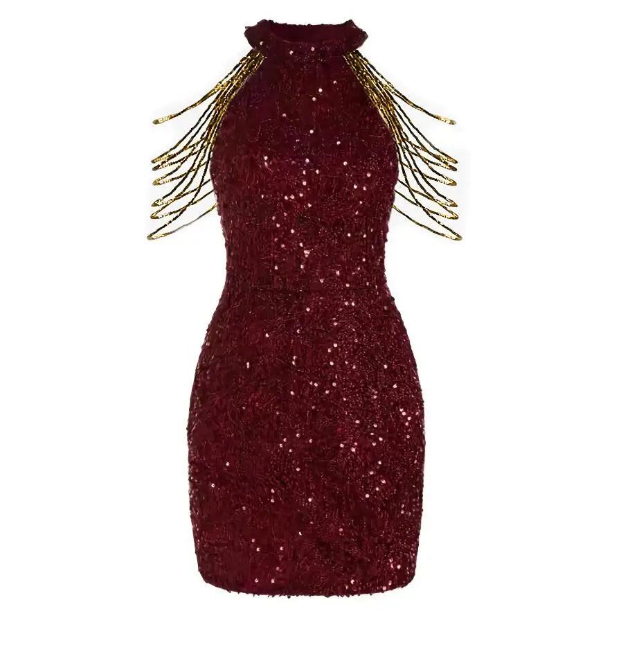 Sequin Sleeveless Slim Fit Dress