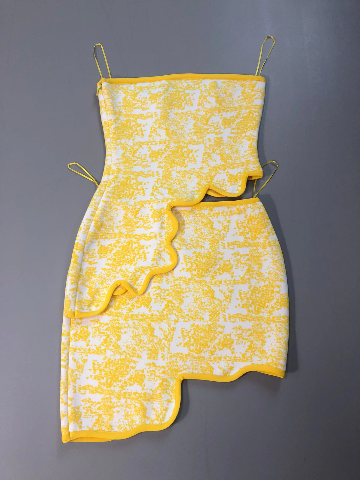 Rose Pink Yellow White Jacquard Two Piece Set Women Strapless Crop Top and Mini Skirt Bodycon Nightclub Party Outfit Bandage Set
