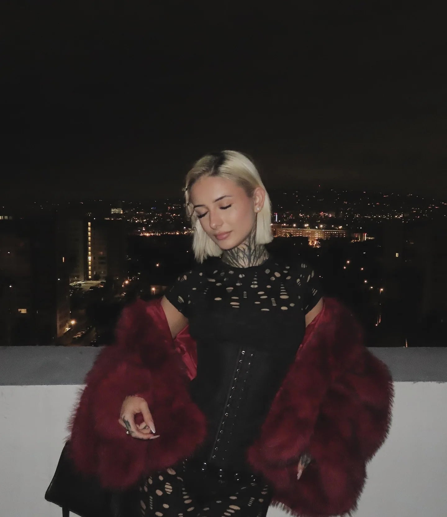 Solid Color Hooded faux Fur