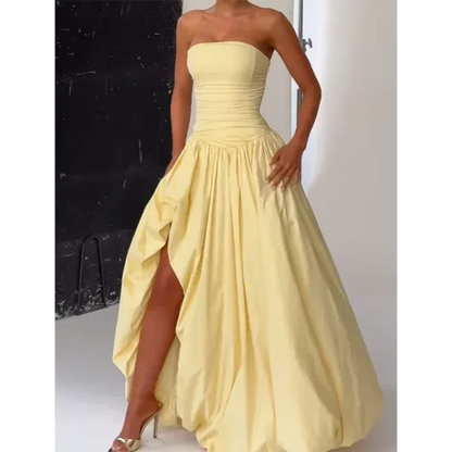 1 Butter Yellow Bubble Maxi dress