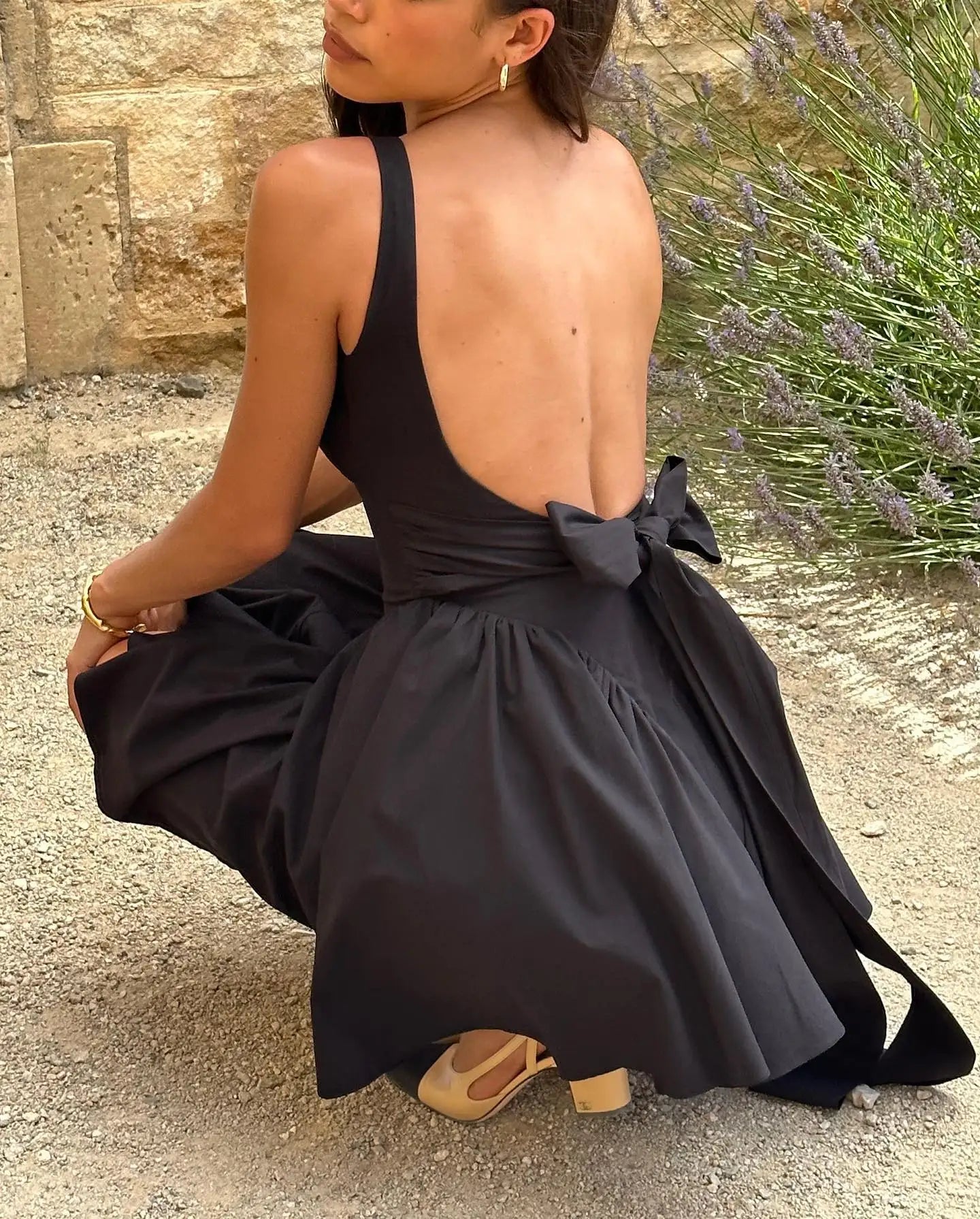 Mini Backless Old Money Style A Line Dress