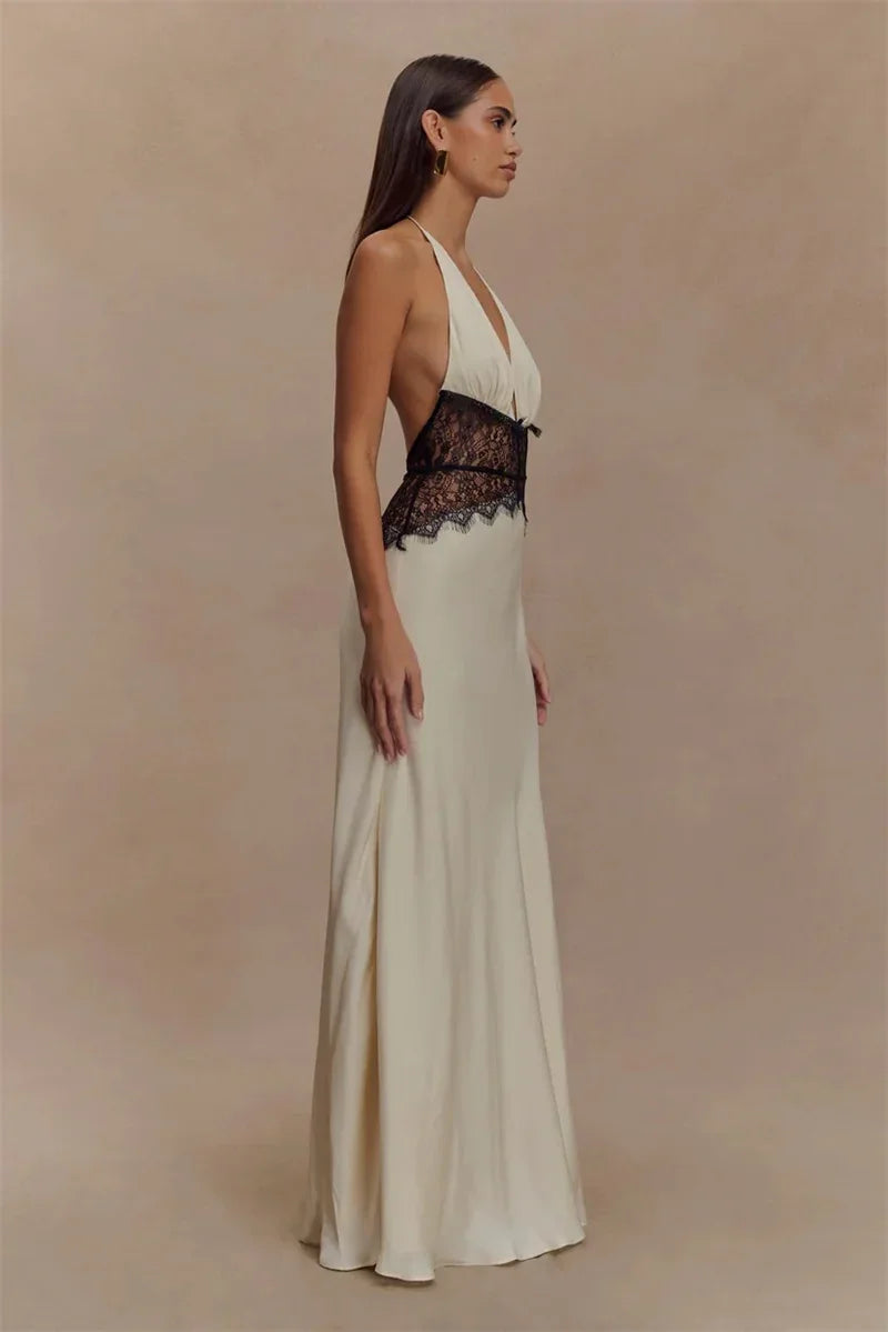 Summer Backless Halter Princess Dress