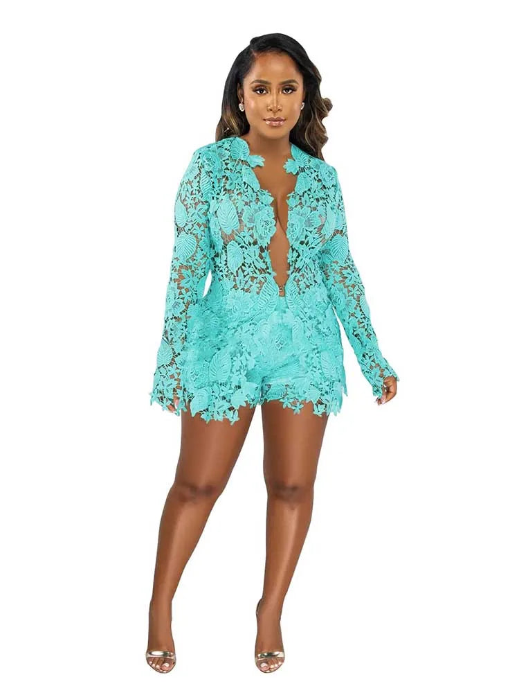 Lace 2 Piece Top and Shorts