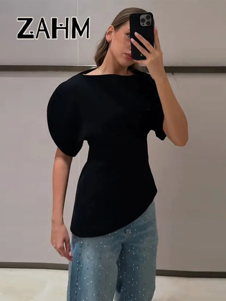 Asymmetrical puff Zara top