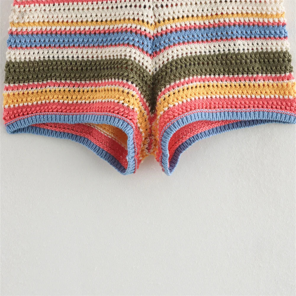 Striped Knit Colorful Set