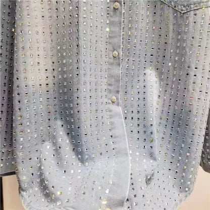 Rhinestone Denim Shirt