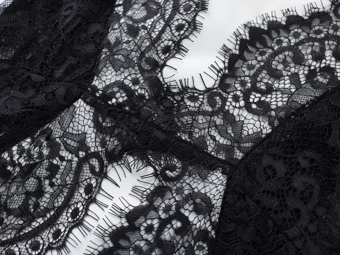 White Black Net Halter Backless