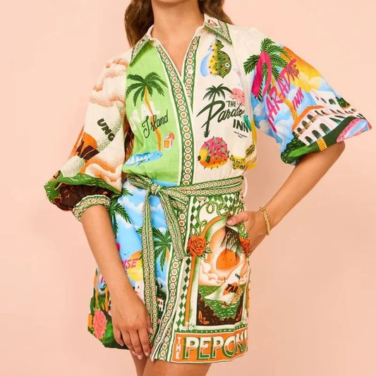 Paradise Print MIni Dress