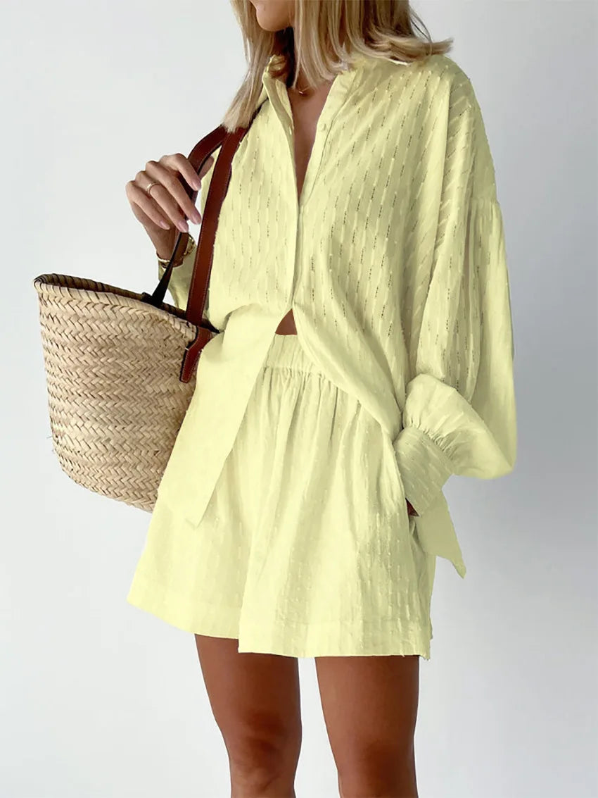 Elegant Jacquard Two-Piece shorts set