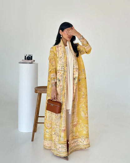 Modern Ramadan Kaftan with Waist Belt