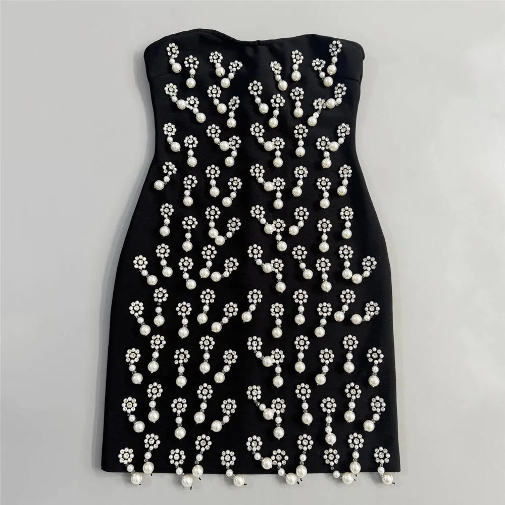 Luxury Beading Bandage Dress