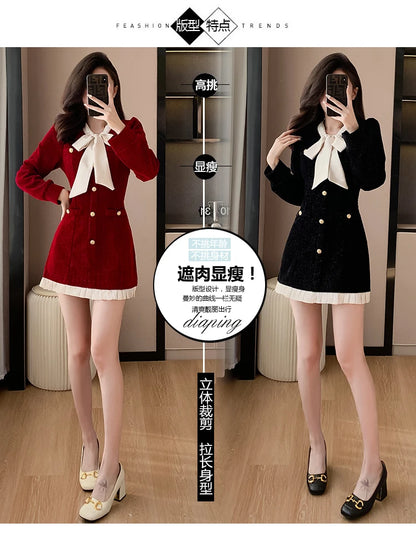 Luxury Burgandy red Velvet Dress