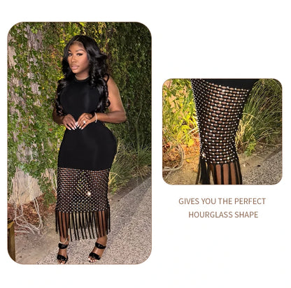 Fringe Mesh Diamond dress