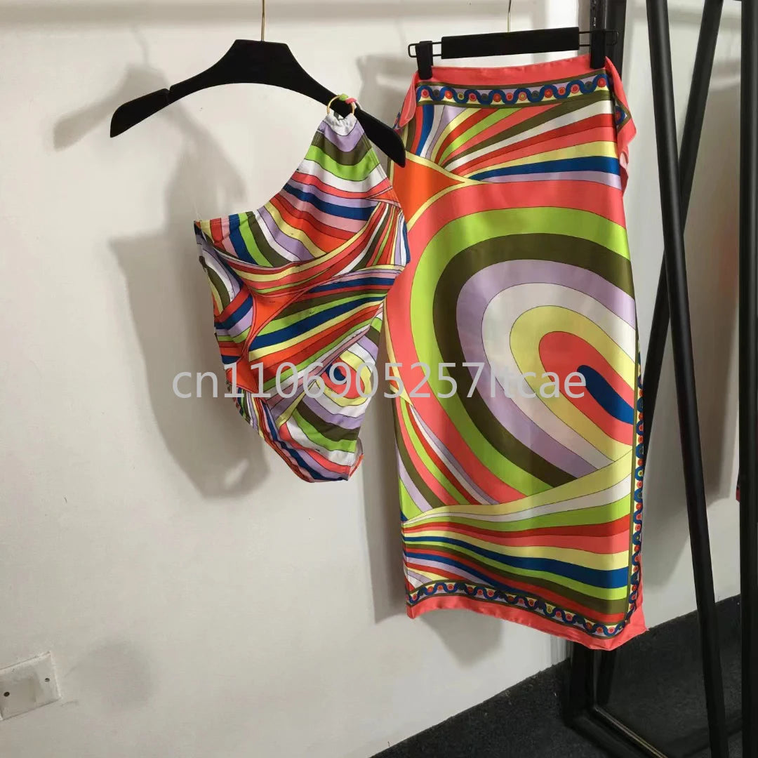 Luxury Design Pink Scarf Swimsuits