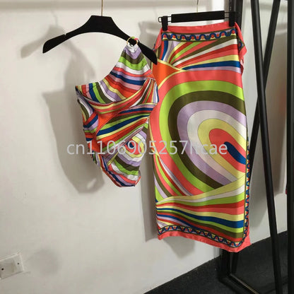 Luxury Design Pink Scarf Swimsuits