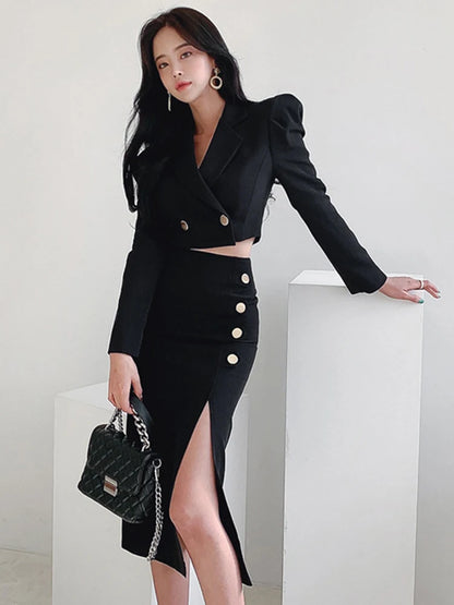 Spring Elegant Black 2 Pieces Outfits