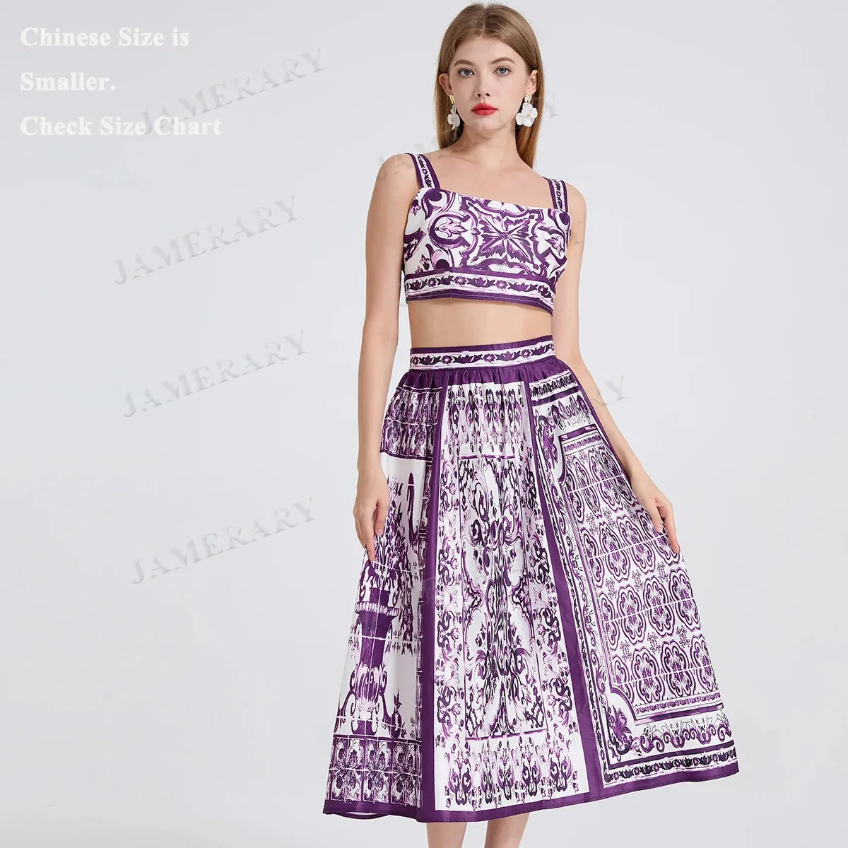 Latest purple dolce Skirt Set