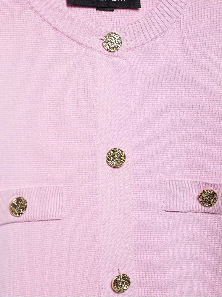 Knitwear Button Ladies Short Sleeve