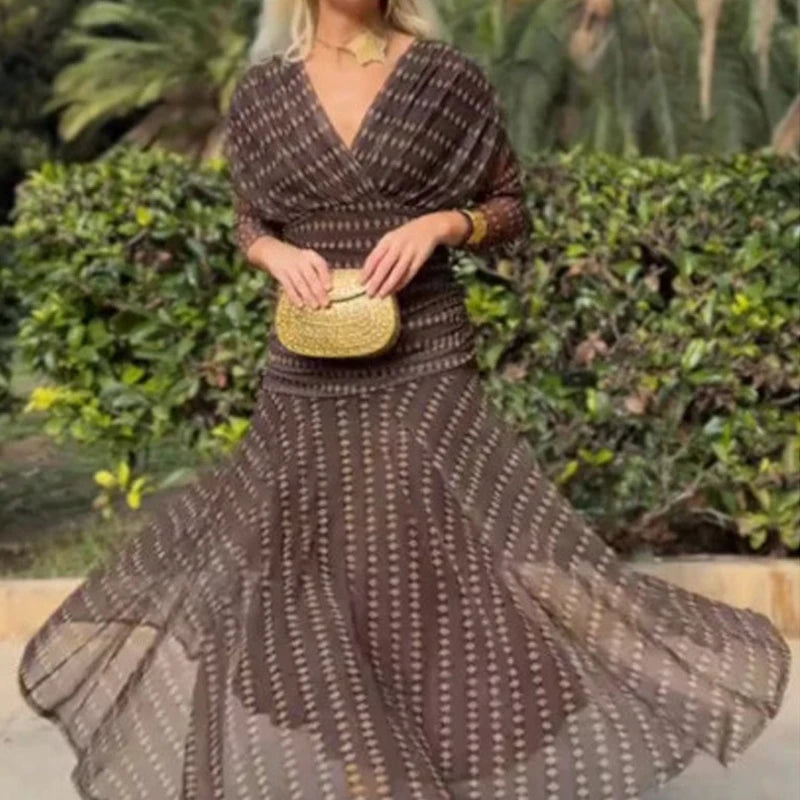 Offshoulder A line flared Dress