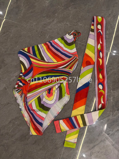 Luxury Design Pink Scarf Swimsuits