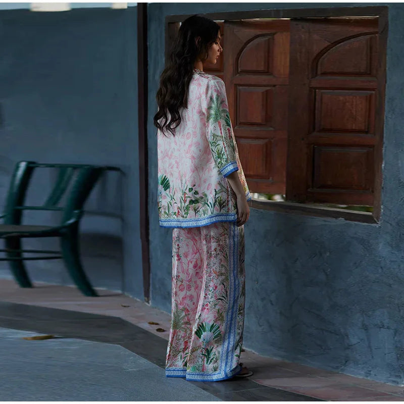 Pants Set Bohemian V-neck