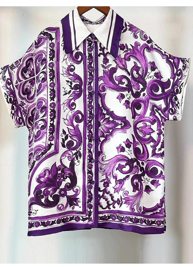 Dolce summer purple blouse