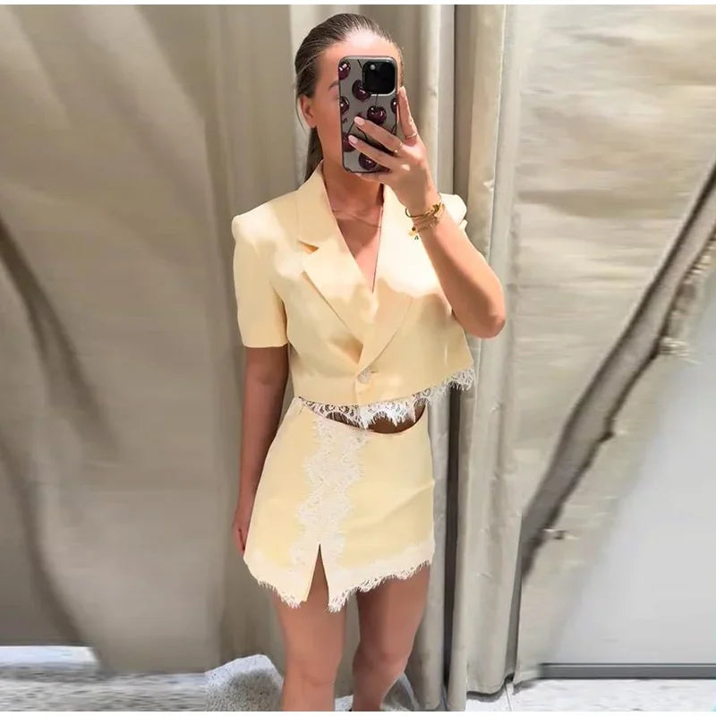 Zara Yellow Blazer & Skort
