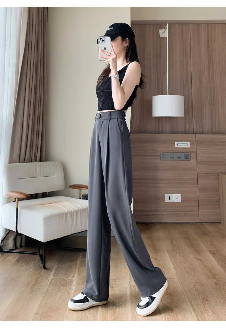 High Waist Suit Wide Leg Loose Trousers