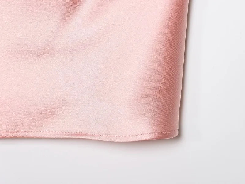 SS25 Halter Satin backless Tops - Shellss