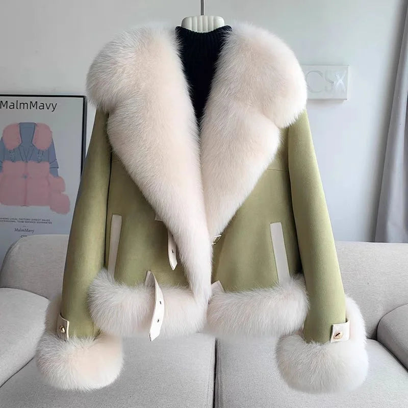 Fashion Imitation Fox Fur Grass Coat Women's Short 2 - Shellss