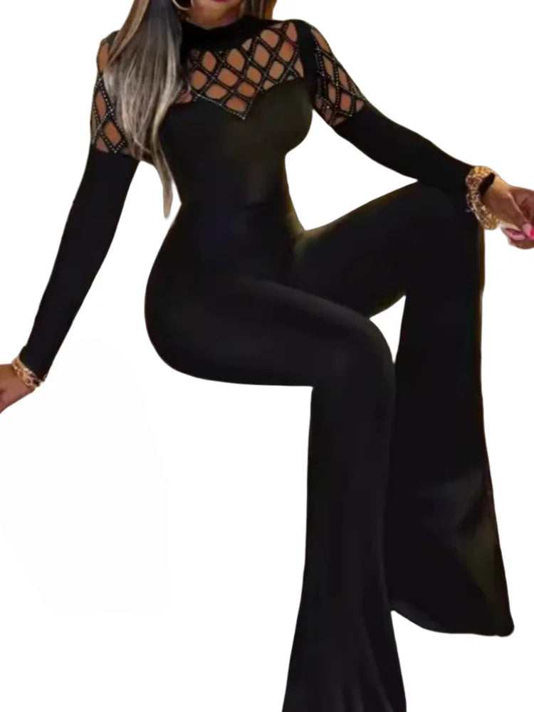 Jumpsuit diamond Mesh Party