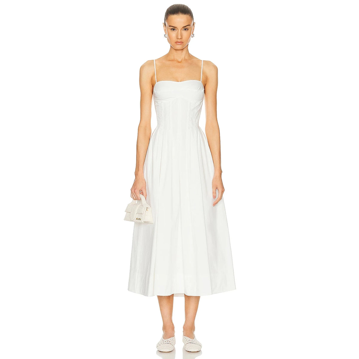 Ele High Waist White Dr JS Beautiful Beach Vaion Gown with Soft Light Filter Built-in Cotton Blend Svel X Ver... - Shellss